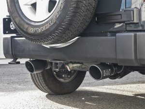 Jeep Wrangler JK Exhaust Cat Back - Rear - aFe - Rebel Series - Black - V6 3.6L/3.8L - `07-`18