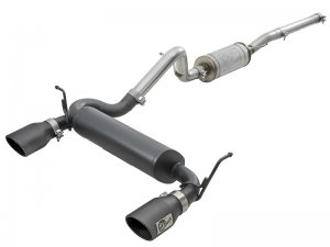 Jeep Wrangler JK Exhaust Cat Back - Rear - aFe - Rebel Series - Black - V6 3.6L/3.8L - `07-`18