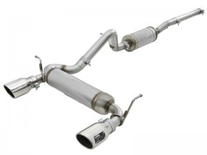 Jeep Wrangler JK Exhaust Cat Back - Rear - aFe - Rebel Series - Polished - V6 3.6L/3.8L - `07-`18