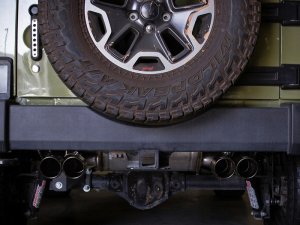 Jeep Wrangler JK Axle-Back Exhaust System - aFe - Rebel Series - Black - V6-3.6L/3.8L - `07-`18