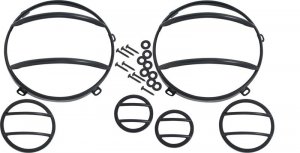 Jeep Wrangler JK Headlight/Marker Cover Set - Kentrol - Powdercoat Black - `07-`18