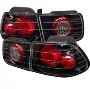 Honda Civic Tail Lights - SPYDER - Euro Style - Black - `96-`00