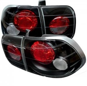 Honda Civic Euro Tail Lights - SPYDER - Black - `96-`98