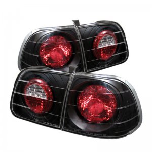 Honda Civic Tail Lights - SPYDER - Euro Style - Black - `99-`00