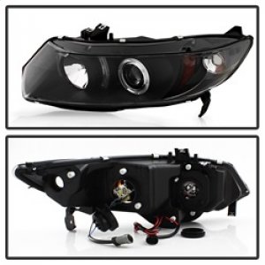 Honda Civic Headlights - SPYDER - Projector LED Halo - Black - `06-`08