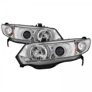 Honda Civic Headlights - SPYDER - Projector Headlights LED Halo - Chrome - `06-`08