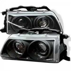 Honda Civic Headlights - SPYDER - Projector Headlights LED Halo - Black - `90-`91