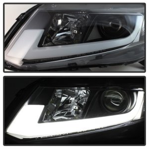 Honda Civic Headlights - SPYDER - Projector Light Bar DRL - Black - `12-`14