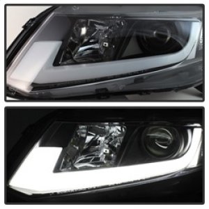 Honda Civic Headlights - SPYDER - Projector Light Bar DRL - Black - `12-`14