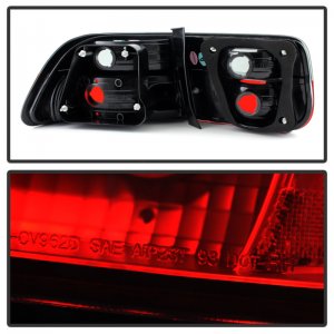 Honda Civic Tail Lights - SPYDER - Crystal - Red Smoke - `96-`00