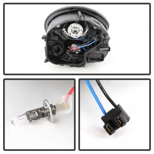 Porsche 911 Headlights - SPYDER - Projector, DRL LED, Halogen Model - Black - `05-`09