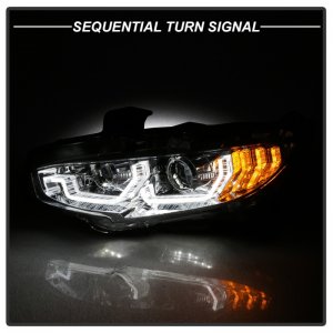 Honda Civic Headlights - SPYDER - Projector with LED Sequential Turn Signal Lights - Chrome - `16-`18
