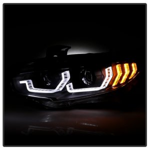 Honda Civic Headlights - SPYDER - Spyder Signature Series; Sequential Crystal Light Bar - Black - 2016