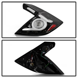 Honda Civic LED Tail Lights - Rear - SPYDER - Light Bar - Black Chrome - `16-`19