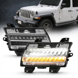Jeep Wrangler JL Side Markers - ANZO - w/ Sequential Signal - Chrome Clear - `18-`19