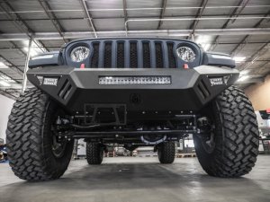 Jeep Wrangler JL Front Bumper Skid Plate Guard - Front - Road Armor - SPARTAN - Tex Blk - `18-`20