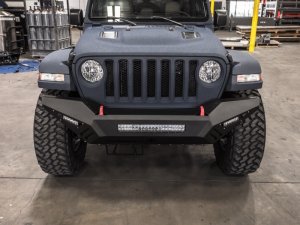 Jeep Wrangler JL Front Bumper Skid Plate Guard - Front - Road Armor - SPARTAN - Tex Blk - `18-`20