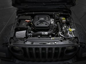 Jeep Wrangler JL Cold Air Intake w/Pro DRY Filter - aFe - Pro-Dry S Intake - Black - 2.0T - `18-`20
