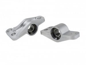 Honda Civic Spherical Bushings - Front - Skunk2 Racing - Spherical Bearing Compliance Bracket - Clear - `96-`00