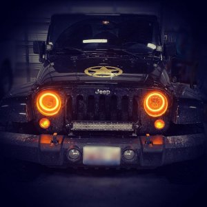 Jeep Wrangler JK Headlight Assembly - ORACLE Lighting - Switchback LED Halo - Amber/White - `07-`18