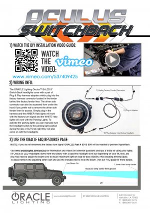 Jeep Gladiator Headlight Assembly - ORACLE Lighting - Oculus Bi-LED Projector - Amber/White - `20-`21