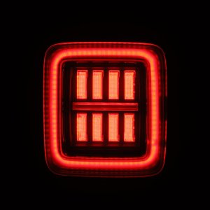 Jeep Wrangler JL Taillights - AlphaRex - NOVA Prismatic LED - Black-Red - `18-`24