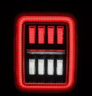 Jeep Gladiator Tail Lights - AlphaRex - NOVA-Series Prismatic LED - Black-Red - `19-`24