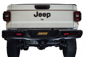Jeep Gladiator Performance Exhaust - Rear - Gibson - Cat-Back Dual Split Exhaust - Black Elite - Black - 3.6L - `20-`22