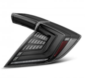 Honda Civic Tail Lights (2) - Rear - AlphaRex - Nova-Series LED - Alpha Black - `16-`21