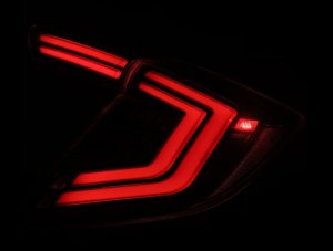 Honda Civic Tail Lights (2) - Rear - AlphaRex - Nova-Series LED - Alpha Black - `16-`21