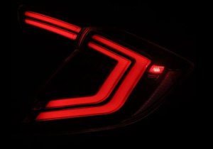 Honda Civic Tail Lights - Rear - AlphaRex - NOVA-Series LED - Black - `16-`21