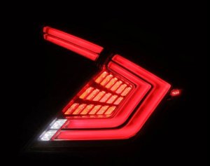 Honda Civic Tail Lights - AlphaRex - Nova-Series LED - Clear Smoke - `16-`21