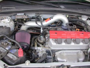 Honda Civic Performance Air Intake - K&N Engineering - Typhoon Short Ram - Silver - 1.7L - `01-`05