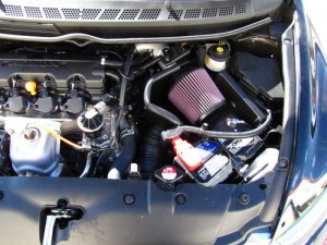 Honda Civic Performance Air Intake - K&N Engineering - Typhoon Short Ram - Silver - 1.8L - `06-`09