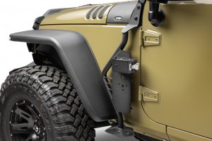 Jeep Wrangler JK Front Fender Jack Mount for Hi-Lift Jack - Front - Go Rhino - Textured Black - `07-`18