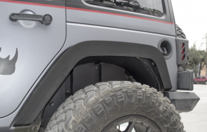 Jeep Wrangler JK Fender Liners - Rear - Go Rhino - Textured - Black - `07-`18