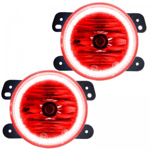 Jeep Wrangler JK LED Fog Light Halos - ORACLE Lighting - Pre-Assembled - Red - `07-`09