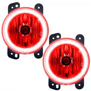 Jeep Wrangler JK LED Fog Light Halos - ORACLE Lighting - Pre-Assembled - Red - `07-`09