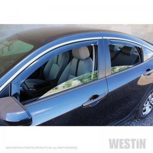 Honda Civic In-Channel Wind Deflector - Westin - Wade - Smoke - `16-`18