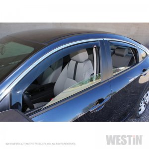 Honda Civic In-Channel Wind Deflector - Westin - Wade - Smoke - `16-`18