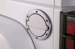 Jeep Wrangler JK Fuel Door - AMP Research - Brushed Aluminum - `07-`18