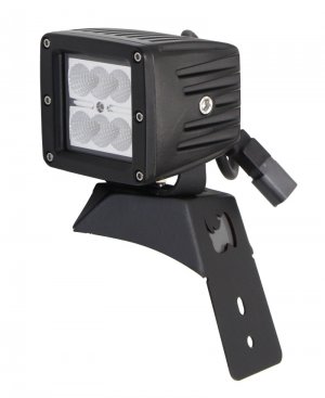Jeep Gladiator Light Mount - Hood Latch - Go Rhino - Single 3x3 LED Cube Light - Textured Black - `18-`20