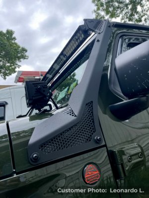 Jeep Gladiator Light Mount - Windshield - Go Rhino - XE Windshield Light Bar Mount - 50in Single Row - Textured Black - `18-`20