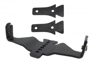 Jeep Gladiator Light Mounts - Hood Hinge - Go Rhino - Two 6in Single Row - Textured Black - `18-`20