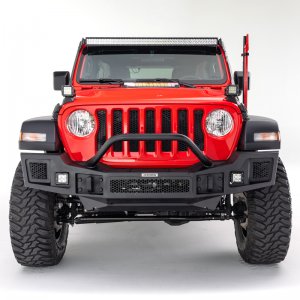 Jeep Gladiator Light Mount - Hood Hinge - Go Rhino - 20in Single Row - Textured Black - `18-`20