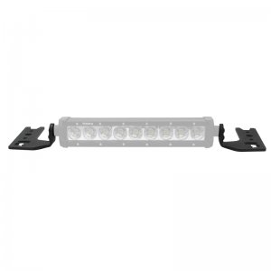 Jeep Gladiator Light Mounts - Center Hood - Go Rhino - 10in Single Row - Textured Black - `18-`20