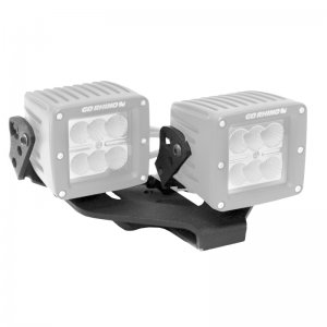 Jeep Gladiator Light Mounts - Center Hood - Go Rhino - Dual Cube Offset 3x3 - Textured Black - `18-`20