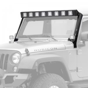 Jeep Wrangler JK Light Mounts - Windshield - Go Rhino - Textured Black - `07-`18