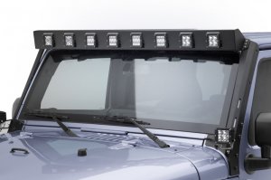 Jeep Wrangler JK Light Mounts - Windshield - Go Rhino - Textured Black - `07-`18