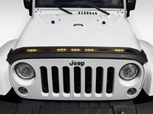 Jeep Wrangler JK Hood Deflector - AVS - Aeroskin LightShield - Black - `07-`18